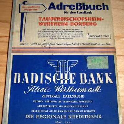 Umschlag des Tauberbischofsheimer Adressbuchs von 1949