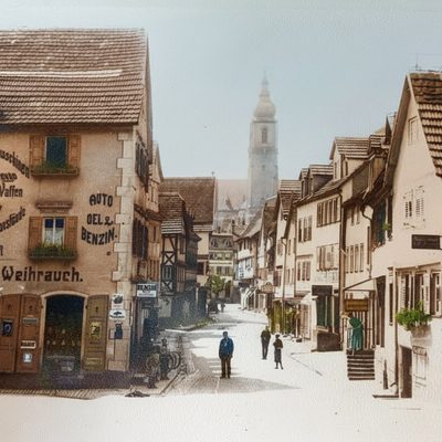 Untere Hauptstraße in Tauberbischofsheim, Aufnahme zwischen 1911 und 1920