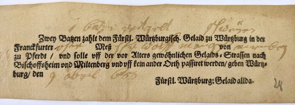 Handschriftliches Dokument von 1668.