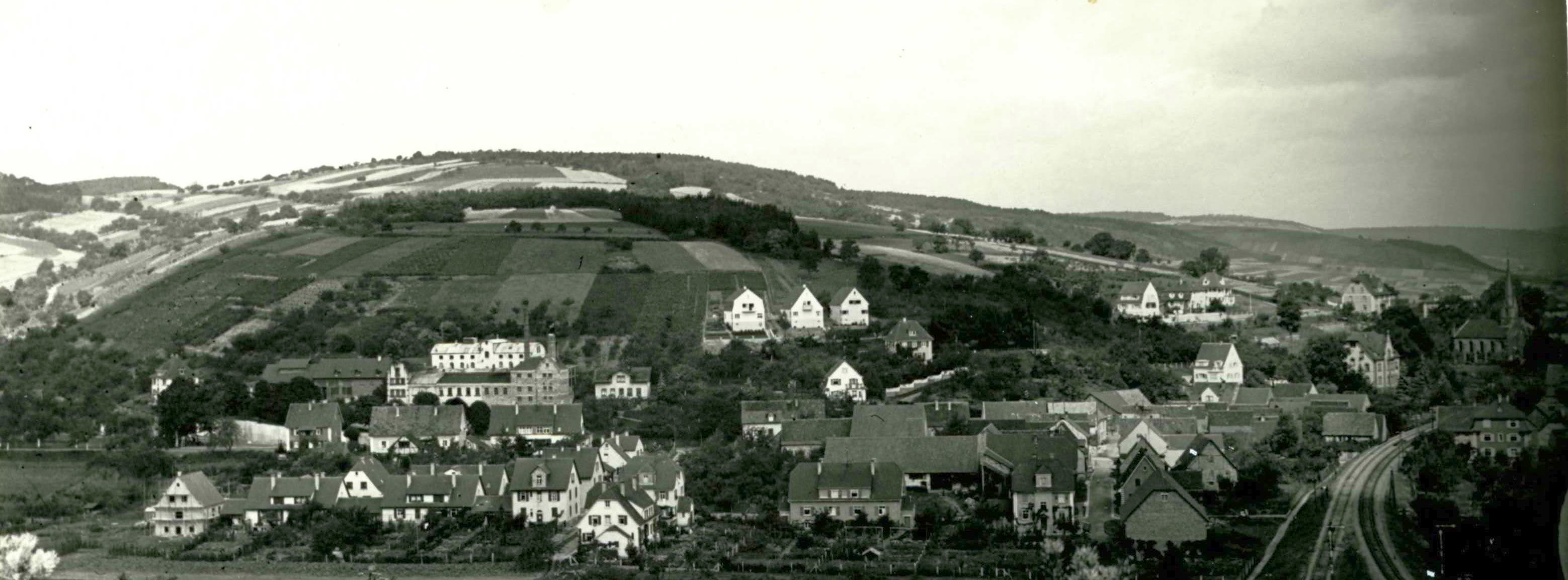 Historisches Foto mit Hottenloch und Südhang des Sprait