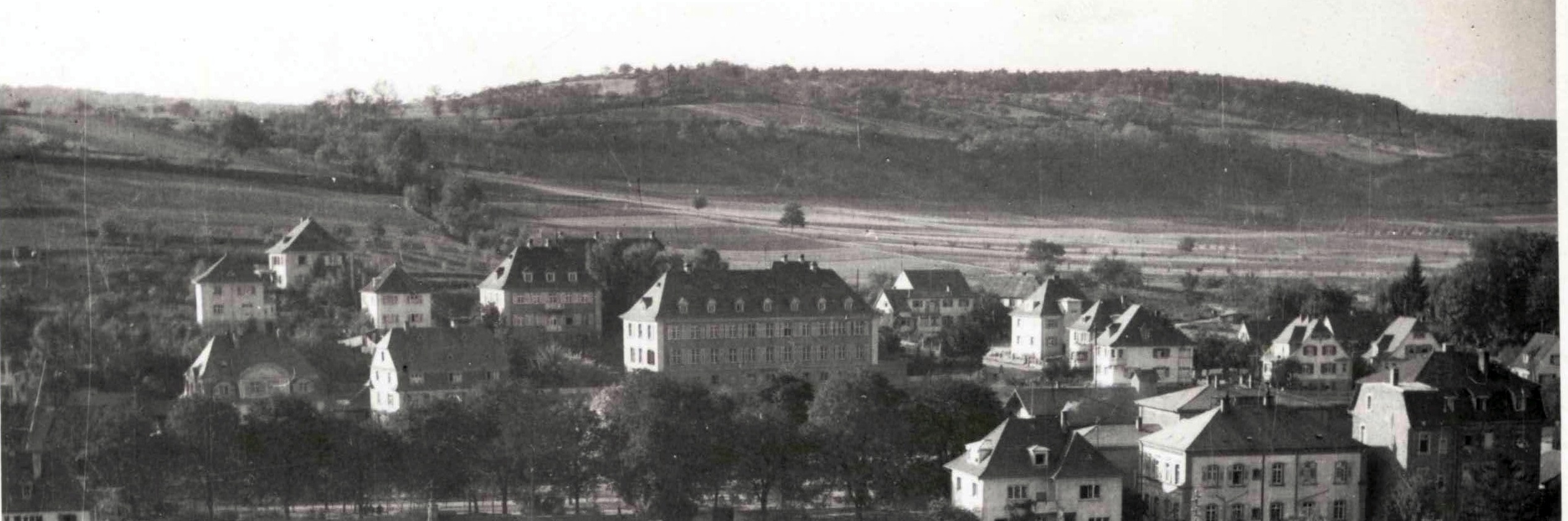 Historisches Foto von Bahnhofsstraße, Wellenberg und Sprait mit möglicher Hohlwegspur