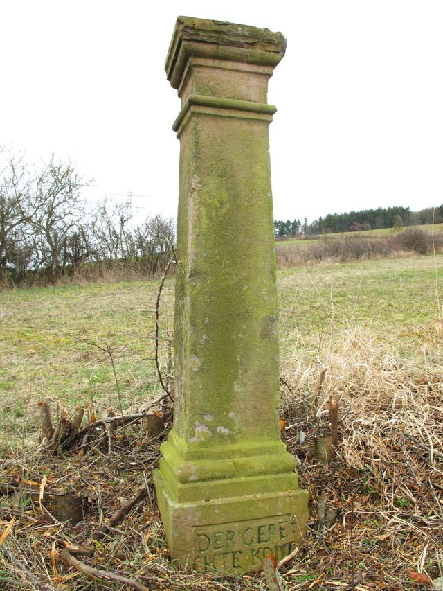 Bildstock-Stamm (1763) an der Alten Straße, bei der Abzweigung auf den Hammberg
